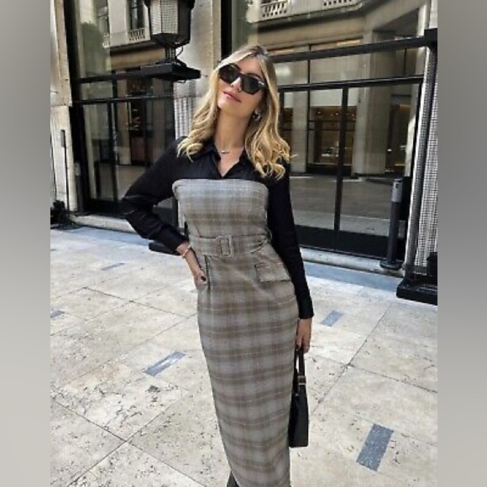 🎬 ZARA Bloggers Fav Plaid Combination Dress